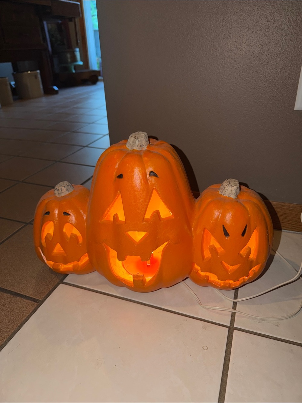 Vtg 1998 The Paper Magic Group Halloween 3 Pumpkin Jack-O-Lantern Light - Picture 6 of 6